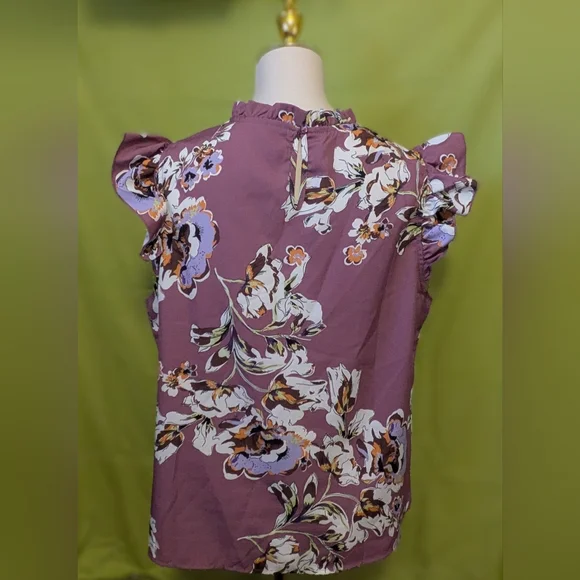 Emily Rose Floral Ruffle Sleeve Top - Picture 4 of 6